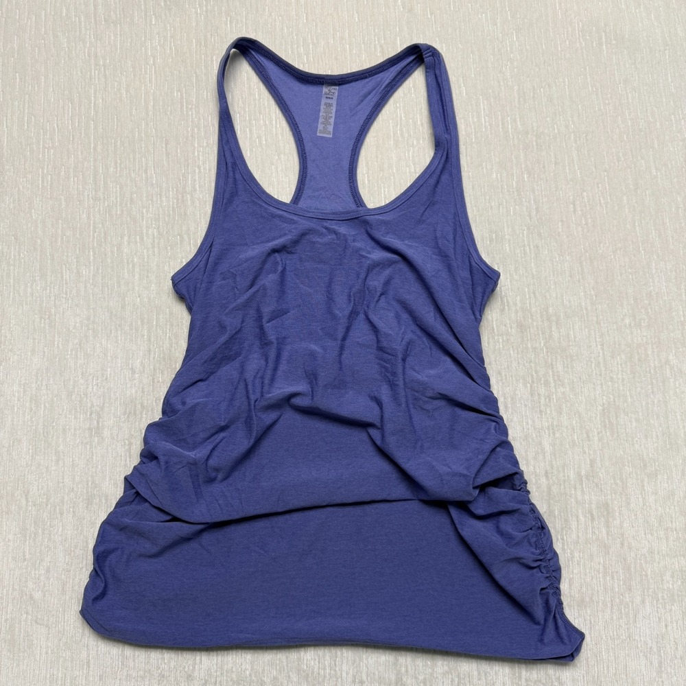 Beyond Yoga The Bump Ruched Maternity Tank Women Medium Blue Purple Racerback